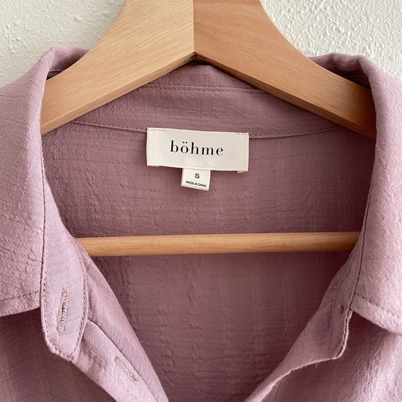 NWOT Bohme Lavender Button Down Top - Picture 3 of 5